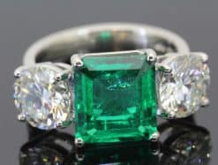 Emerald and diamond ring