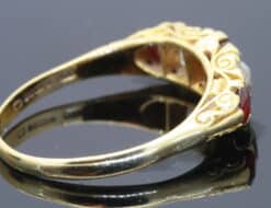 Alternative view of Ruby and Diamond Five Stone Ring