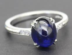 Elegant sapphire and diamond ring for engagement or special occasions.