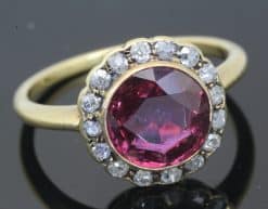 Ruby and Diamond Cluster Ring