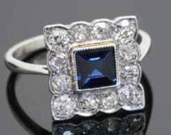 Antique Sapphire Cluster Ring