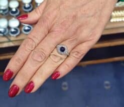 Alternative view of Sapphire and Diamond Ring