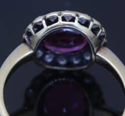Alternative view of Ruby and Diamond Cluster Ring