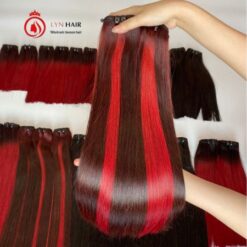 Piano weave hair red and burgundy color