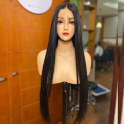 Bone straight human hair wig closure 2x6 26''