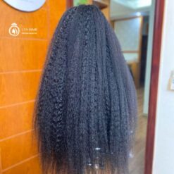 Full lace frontal human wig - Kinky straight 20''