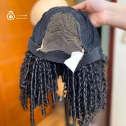 Vietnamese human hair wig 2x6 front lace, pixie curly