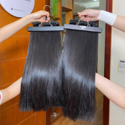 close up raw vietnamese human hair bundles texture