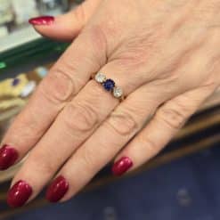 Alternative view of Antique Sapphire and Diamond Ring