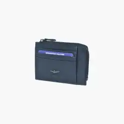 Portafoglio con zip blu linea soft