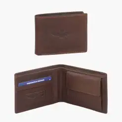 Portafoglio in pelle con porta spicci linea New Eagle