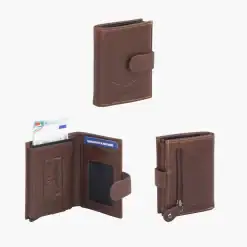 Portafoglio in pelle con portacarte rigido linea New Eagle