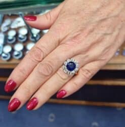 Alternative view of Victorian Sapphire and Diamond Ring