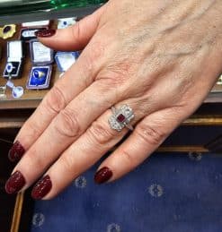 Alternative view of Diamond and Ruby Ring