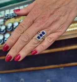 Alternative view of Sapphire and Diamond Ring