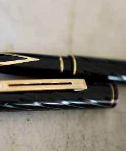 Stylo Plume Sheaffer Targa Laque Black Spiral – Plume Métal Plaqué Or 18 Carats