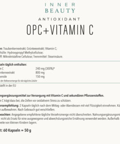 Inner Beauty Antioxidant OPC + Vitamin C Etikett