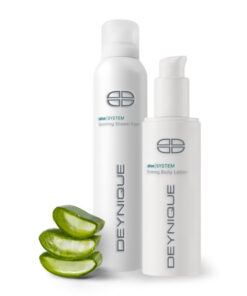aloe SYSTEM Body Wellness Set Shower Foam Flasche und Body Lotion Spender