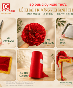 Cột inox cắt băng khai trương Đức Cường