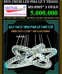 Đèn chùm LED pha lê ý trắng