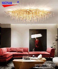 Đèn chùm thả giọt nước pha lê