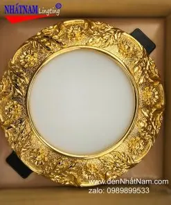 Đèn âm trần đồng mạ vàng 24k