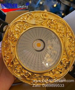 Đèn âm trần đồng mạ vàng 24k