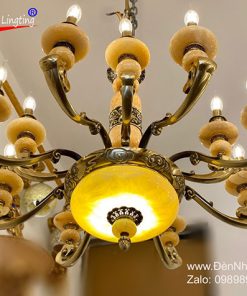 Đèn chùm đồng đá cao cấp