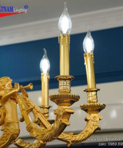Đèn chùm đồng mạ vàng