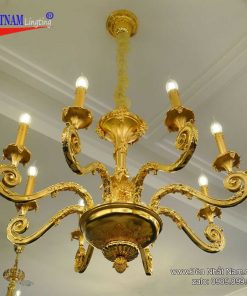 Đèn chùm đồng mạ vàng