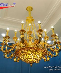 Đèn chùm đồng mạ vàng