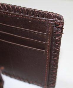 Ví Da Nam Thủ Công Da Bò Thật Nâu Sẫm