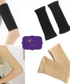 Manchettes amincissantes bras femme en noir et beige pour raffermir et affiner les bras