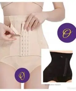 Culotte gainante femme taille haute couleur beige et noire pour ventre plat