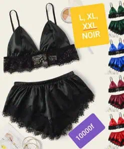ensemble lingerie satin dentelle femme sexy élégant