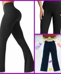 Pantalon yoga flare taille haute friperie noir