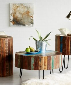 Coastal Drum Side Table