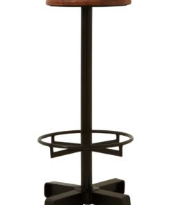 Belgravia Brown Leather Round Seat Bar Stool