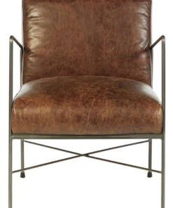 Farringdon Brown Leather Lounge Chair
