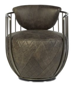Farringdon Dark Grey Leather Swivel Chair