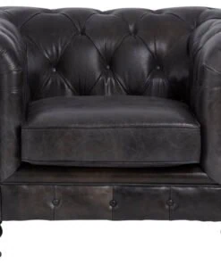 Alternative view of Hugo Dark Grey Brown Leather Chesterfield Chair