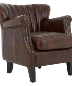 Alternative view of Hugo Winged Brown Leather Armchair