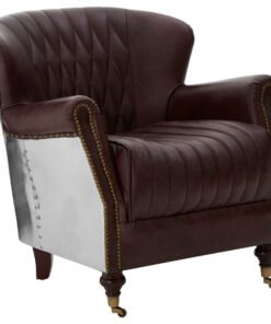 Hugo Brown Leather Armchair