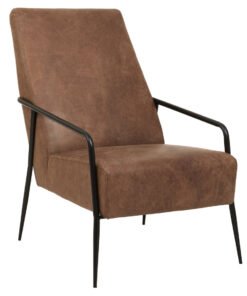 Alternative view of Farringdon Brown Leather Chair With Tapered Back.