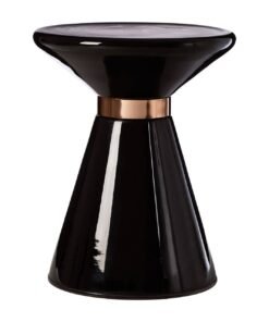 Martini Black Glass / Copper Finish Side Table