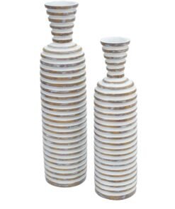 Medium White Striped Vase
