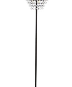 Hutchinson Clear Crystal Floor Lamp with Black Metal