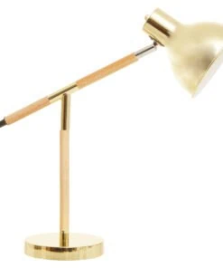 Stockholm Adjustable Desk Lamp in Shiny Brass Finish