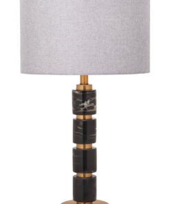 Marmo Grey Fabric Shade Table Lamp