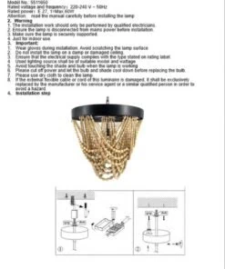 Alternative view of Lapiz Wood Bead Chandelier